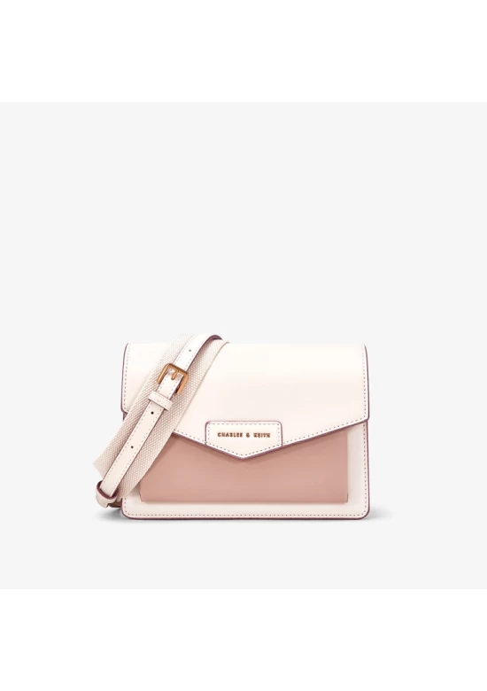 Charles Keith Messenger Bag Ladies Clamshell Messenger Bag Light Pink